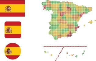 mapa espanhol e ilustração vetorial de símbolo de ícone plano de bandeira vetor