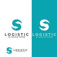 logotipo de vetor da empresa de logística, logotipo do ícone de seta, logotipo de entrega digital rápida. usando edição de vetor de logotipo simples e fácil.