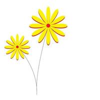 ilustração de duas lindas flores amarelas vetor