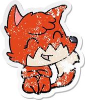 vinheta angustiada de uma raposa de desenho animado feliz vetor