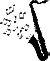 ícone de saxofone em fundo branco. logotipo de música jazz. estilo plano. vetor