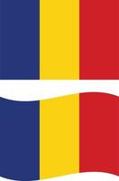 bandeira da Romênia em fundo branco. bandeira nacional da Romênia. a bandeira de ondulação. estilo plano. vetor