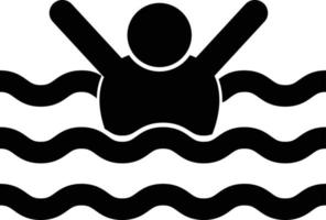 ícone de homem afogado em fundo branco. pessoas acidente água mar praia salva-vidas sinal. símbolo de homem se afogando. estilo plano. vetor