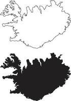 mapa de contorno da Islândia. mapa da Islândia em fundo branco. estilo plano. vetor