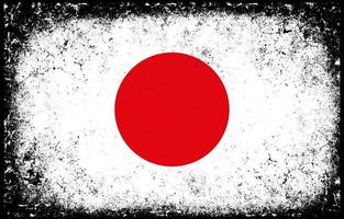 ilustração de bandeira nacional do japão vintage grunge sujo velho