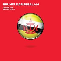botões 3d da bandeira de Brunei Darussalam vetor