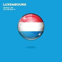 botões 3d da bandeira de luxemburgo vetor