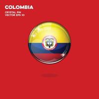 botões 3d da bandeira da colômbia vetor
