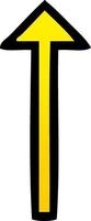 símbolo de seta longa de desenho animado sombreado gradiente vetor