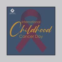 design de postagem de mídia social do dia internacional do câncer infantil vetor
