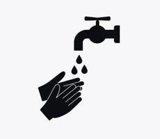 modelo de design de logotipo de vetor de ícone de mão lavando