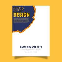 modelo de design de capa de livro vetorial para celebração de ano novo vetor