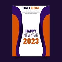 modelo de design de capa de livro vetorial para celebração de ano novo vetor