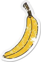 vinheta angustiada de uma banana de desenho animado desenhada à mão peculiar vetor