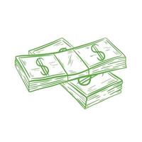 notas de dinheiro em ilustração vetorial de pilhas vetor