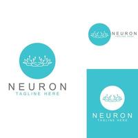 logotipo do neurônio ou logotipo da célula nervosa com modelo de ilustração vetorial de conceito. vetor