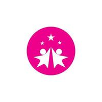 logotipo e símbolo da estrela de pessoas vetor