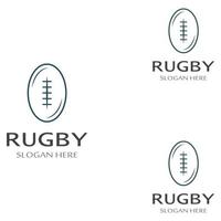 Modelo de logotipo de vetor de ícone de futebol americano de bola de rugby