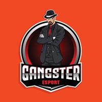 logotipo de mascote de jogos de gângster vetor