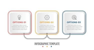 modelo de design de infográfico vetorial com 3 opções ou etapas vetor