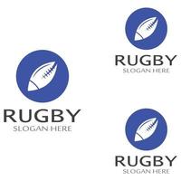 Modelo de logotipo de vetor de ícone de futebol americano de bola de rugby