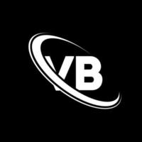 vb logotipo. projeto vb. letra vb branca. design de logotipo de letra vb. letra inicial vb logotipo do monograma maiúsculo do círculo vinculado. vetor