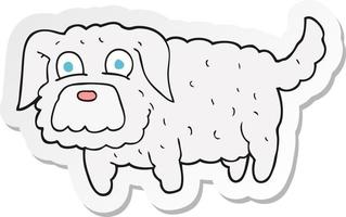 adesivo de um cachorro pequeno de desenho animado vetor