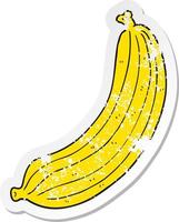 adesivo retrô angustiado de uma banana de desenho animado vetor
