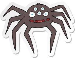 adesivo de uma aranha de desenho animado vetor