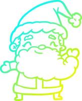 desenho de linha gradiente frio papai noel vetor