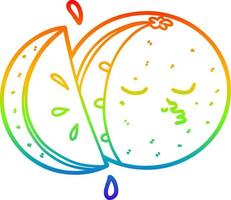 desenho de linha gradiente arco-íris desenho laranja vetor