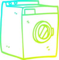 máquina de lavar de desenhos animados de desenho de linha de gradiente frio vetor