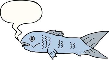 peixe de desenho animado e bolha de fala vetor
