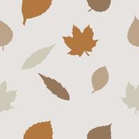 padrão pastel sem costura outono com diferentes folhas e plantas, cores sazonais vetor