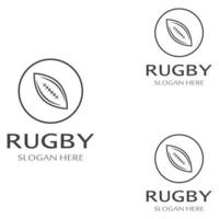 Modelo de logotipo de vetor de ícone de futebol americano de bola de rugby