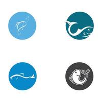 logotipo de peixe, anzol, óleo de peixe e ícone de restaurante de frutos do mar. com modelo de ilustração de design de conceito de ícone vetorial vetor