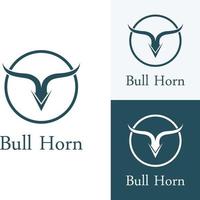 logotipo de chifre de cabeça de touro. usando um conceito de design de modelo de ilustração vetorial. vetor