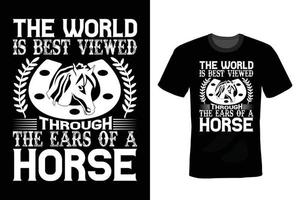 design de camiseta de cavalo, vintage, tipografia vetor