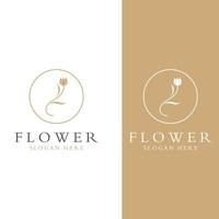 logotipos de flores, rosas, flores de lótus e outros tipos de flores. usando o conceito de design de um modelo de ilustração vetorial. vetor