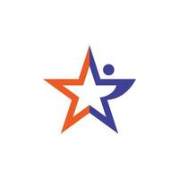 logotipo e símbolo da estrela de pessoas vetor