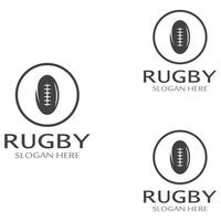 Modelo de logotipo de vetor de ícone de futebol americano de bola de rugby