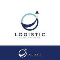 logotipo de vetor da empresa de logística, logotipo do ícone de seta, logotipo de entrega digital rápida. usando edição de vetor de logotipo simples e fácil.