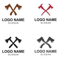 logotipo de machado ou logotipo de machado com modelo de ilustração vetorial de design de conceito. vetor