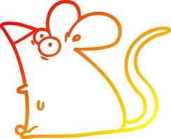 desenho de linha de gradiente quente desenho de rato assustado vetor