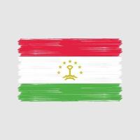 pincel de bandeira do tajiquistão. bandeira nacional vetor