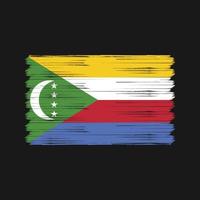 escova de bandeira de comores. bandeira nacional vetor