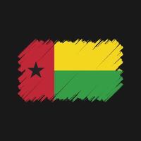 pincel de bandeira da Guiné-Bissau. bandeira nacional vetor