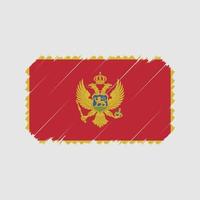 vetor de escova de bandeira de montenegro. bandeira nacional