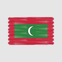 pincel de bandeira das maldivas. bandeira nacional vetor