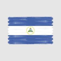 pincel de bandeira da nicarágua. bandeira nacional vetor